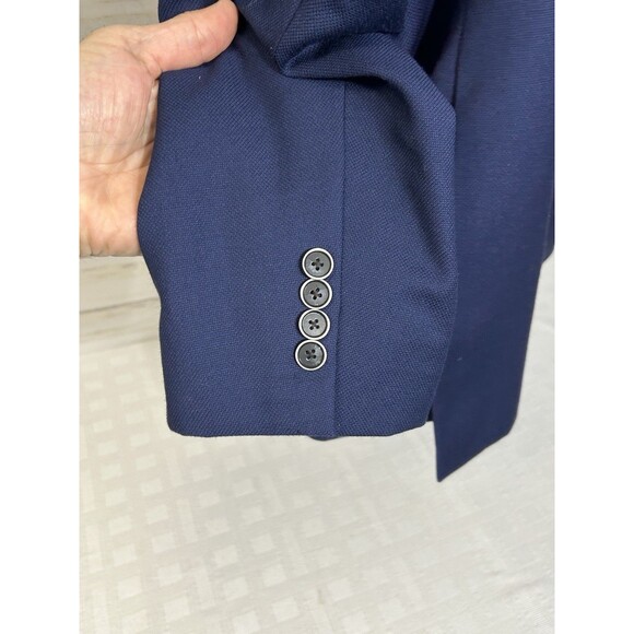Joe Joseph Abboud Navy 100% Wool 2 Button Blazer Sport Coat Jacket Mens 50R Slim - Picture 4 of 16